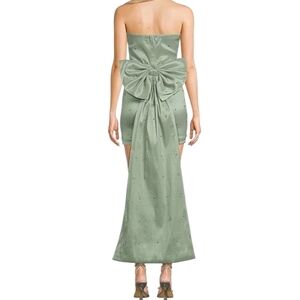 LNWOT -  Allison & Kelly Strapless Pearl Taffeta Bow Back Mini Train Dress Sz M